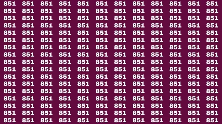 Optical Illusion Brain Challenge: If you have Hawk Eyes Find the Number 861 in 15 Secs