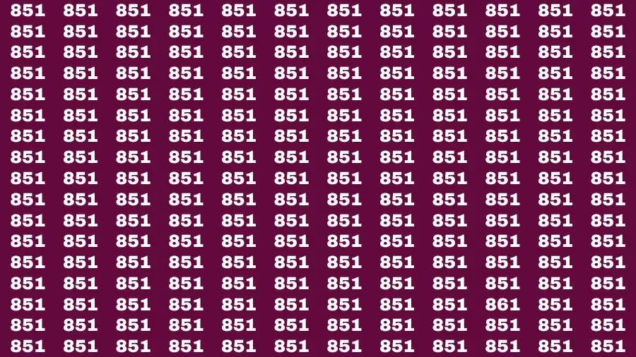 Optical Illusion Brain Challenge: If you have Hawk Eyes Find the Number 861 in 15 Secs