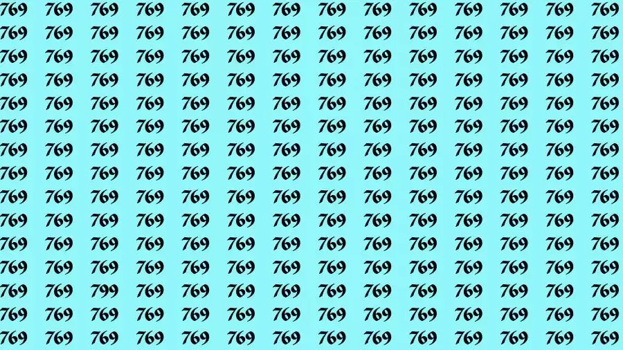 Optical Illusion Brain Test: If you have Sharp Eyes Find the number 799 in 20 Secs