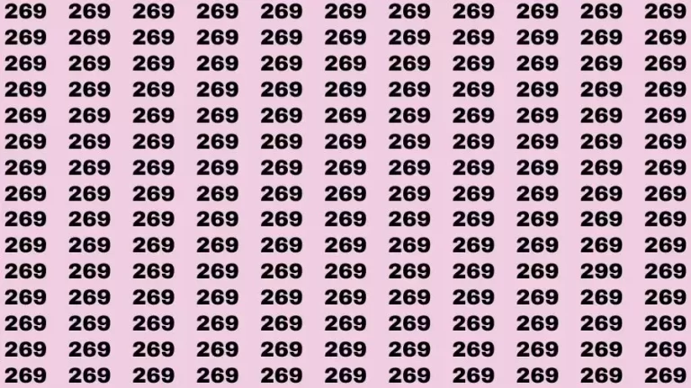 Optical Illusion Brain Test: If you have Eagle Eyes Find the Number 299 among 269 in 15 Secs