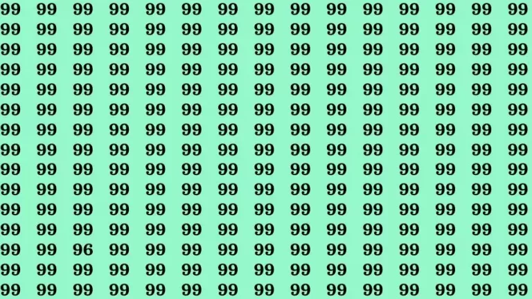 Optical Illusion Brain Test: If you have Eagle Eyes Find the Number 96 among 99 in 15 Secs