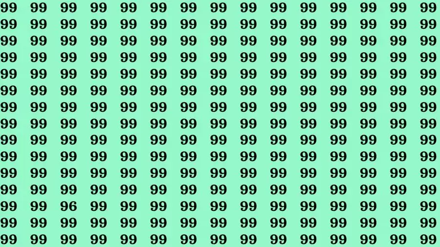 Optical Illusion Brain Test: If you have Eagle Eyes Find the Number 96 among 99 in 15 Secs