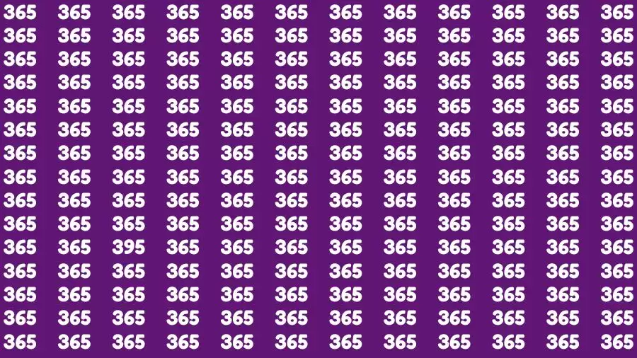 Observation Brain Challenge: If you have Hawk Eyes Find the Number 395 among 365 in 15 Secs