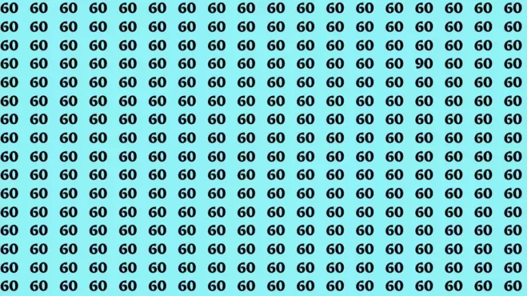 Optical Illusion Brain Challenge: If you have Hawk Eyes Find the Number 90 among 60 in 15 Secs