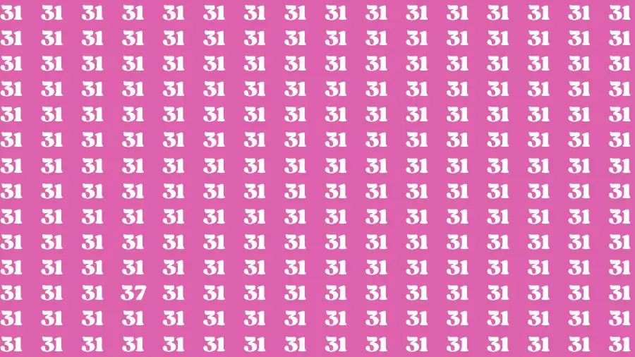 Observation Brain Test: If you have 50/50 Vision Find the Number 37 among 31 in 10 Secs