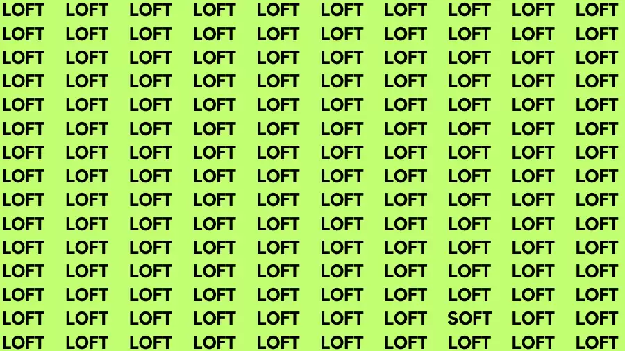 Observation Brain Challenge: If you have Eagle Eyes Find the word Soft In 18 Secs