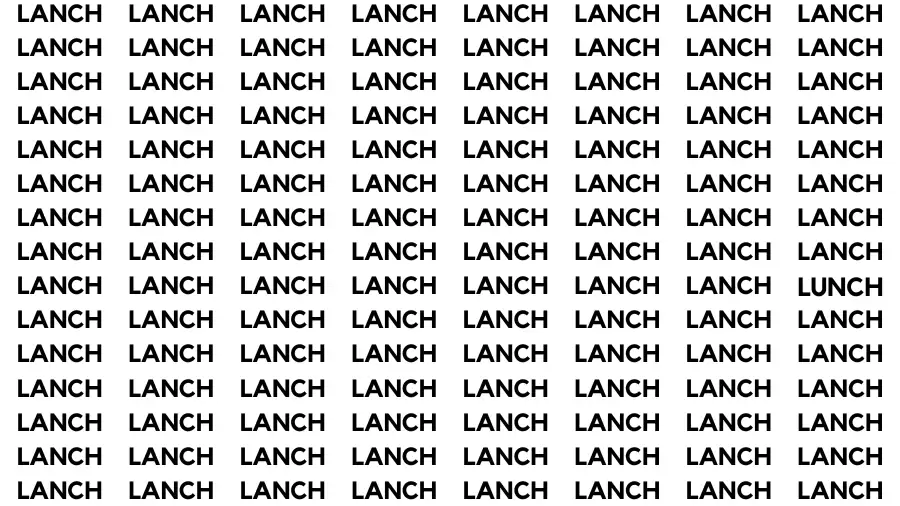 Test Visual Acuity: If you have Hawk Eyes Find the word Lunch in 18 Secs