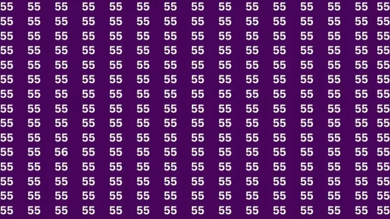 Observation Skill Test: If you have Sharp Eyes Find the Number 56 among 55 in 15 Secs