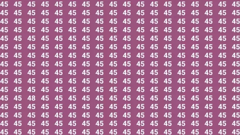 Optical Illusion Brain Challenge: If you have Hawk Eyes Find the Number 48 among 45 in 15 Secs