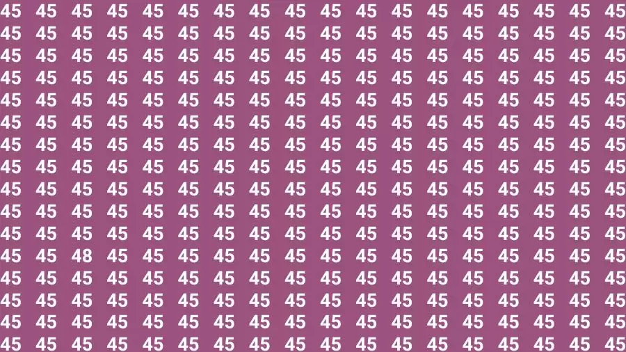 Optical Illusion Brain Challenge: If you have Hawk Eyes Find the Number 48 among 45 in 15 Secs