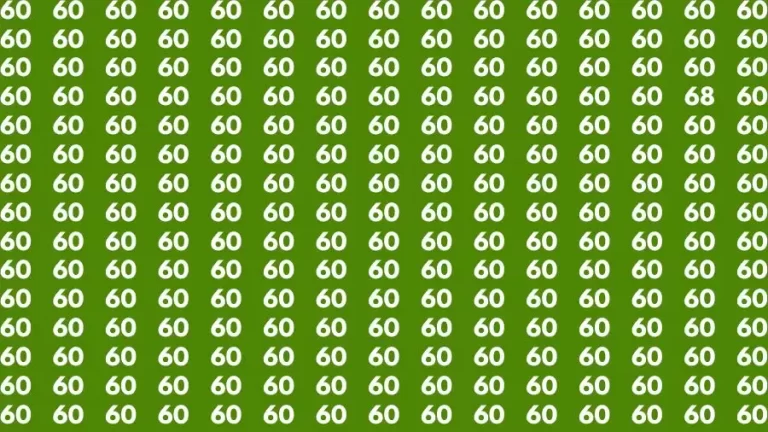 Optical Illusion Brain Test: If you have Eagle Eyes Find the Number 68 among 60 in 15 Secs