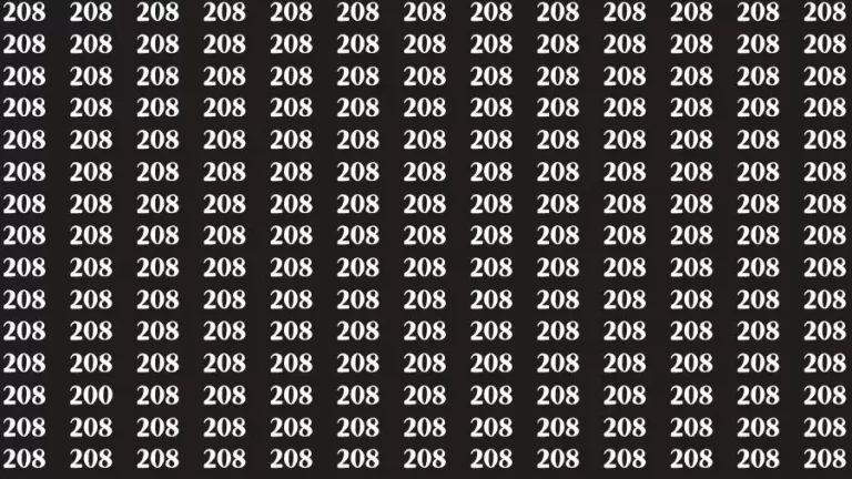 Observation Brain Test: If you have 50/50 Vision Find the Number 200 among 208 in 15 Secs