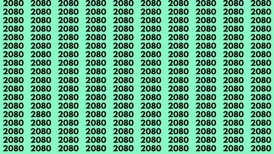 Optical Illusion Brain Test: If you have Eagle Eyes Find the Number 2880 among 2080 in 15 Secs