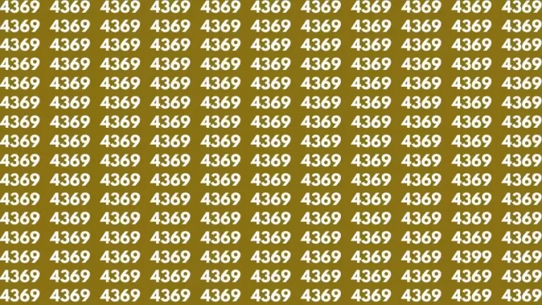 Optical Illusion Brain Challenge: If you have Hawk Eyes Find the Number 4399 among 4369 in 15 Secs