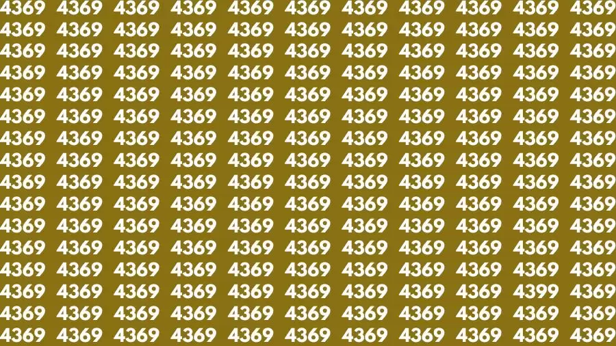 Optical Illusion Brain Challenge: If you have Hawk Eyes Find the Number 4399 among 4369 in 15 Secs