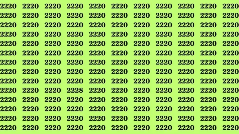 Optical Illusion Brain Challenge: If you have Hawk Eyes Find the Number 2228 in 15 Secs