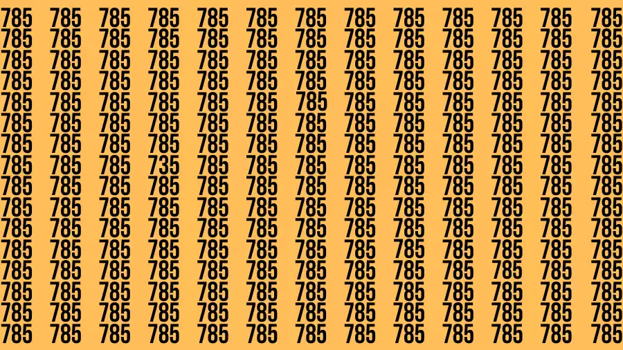 Observation Brain Challenge: If you have Hawk Eyes Find the Number 735 among 785 in 15 Secs