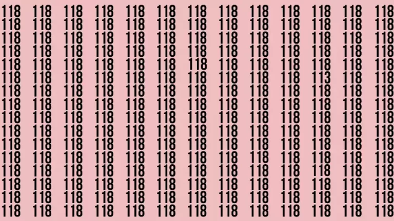 Observation Brain Test: If you have 50/50 Vision Find the Number 113 among 118 in 15 Secs