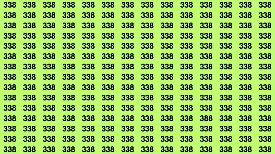 Observation Brain Challenge: If you have Hawk Eyes Find the Number 388 among 338 in 15 Secs