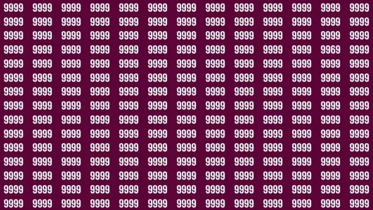 Optical Illusion Brain Test: If you have Eagle Eyes Find the Number 9969 among 9999 in 15 Secs