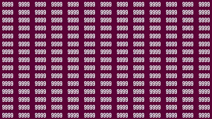 Optical Illusion Brain Test: If you have Eagle Eyes Find the Number 9969 among 9999 in 15 Secs