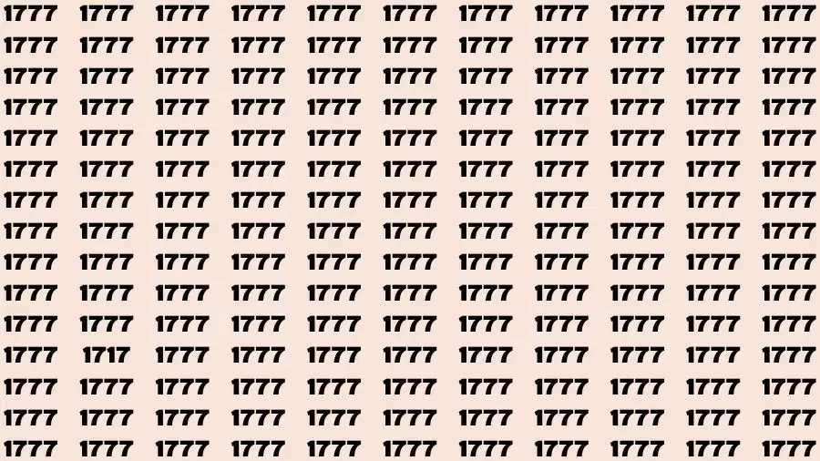 Optical Illusion Brain Challenge: If you have Hawk Eyes Find the Number 1717 among 1777 in 15 Secs