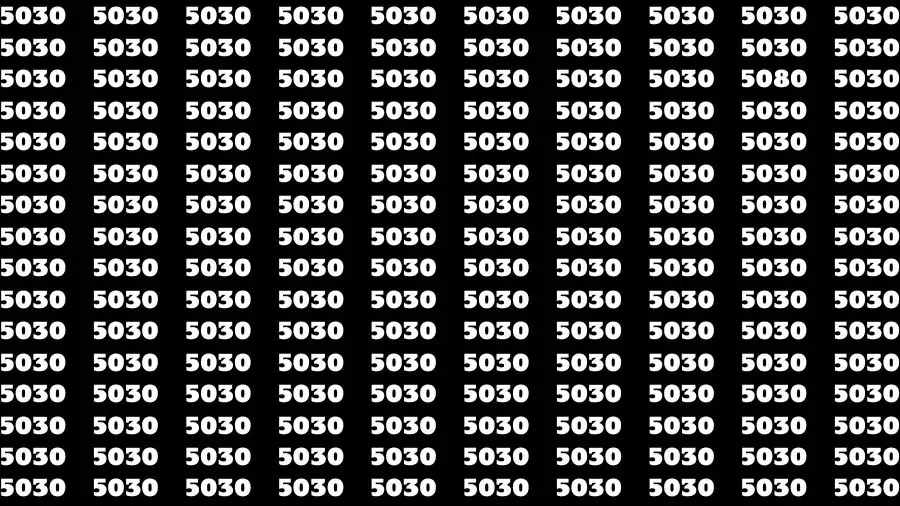 Observation Skill Test: If you have Sharp Eyes Find the Number 5080 in 15 Secs