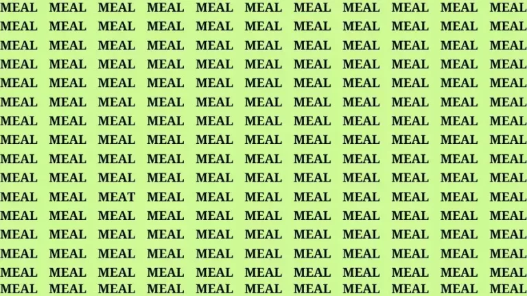 Observation Skill Test: If you have Eagle Eyes Find the Word Meat in 12 Secs