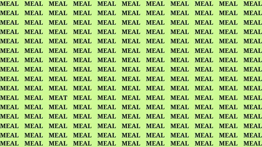 Observation Skill Test: If you have Eagle Eyes Find the Word Meat in 12 Secs