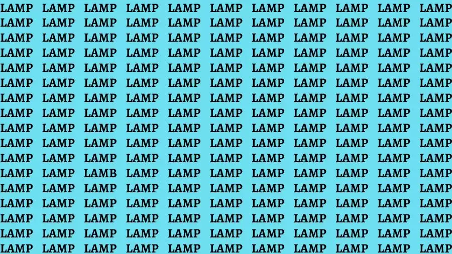 Observation Skill Test: If you have Keen Eyes Find the Word Lamb among Lamp in 15 Secs