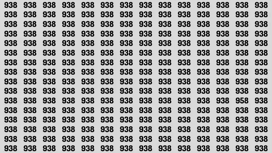 Optical Illusion Brain Challenge: If you have Hawk Eyes Find the Number 958 in 15 Secs