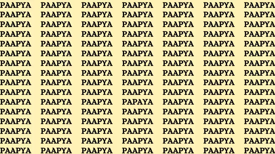 Observation Find it Out: If you have Laser Sharp Eyes Find the Word Papaya in 15 Secs