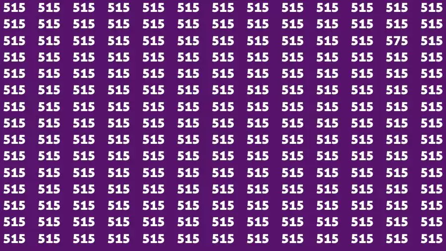 Observation Brain Test: If you have Sharp Eyes Find the Number 575 in 15 Secs