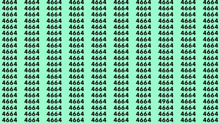 Observation Brain Test: If you have 50/50 Vision Find the Number 4964 in 15 Secs