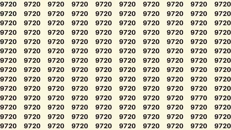 Optical Illusion Brain Challenge: If you have Hawk Eyes Find the Number 9770 in 15 Secs