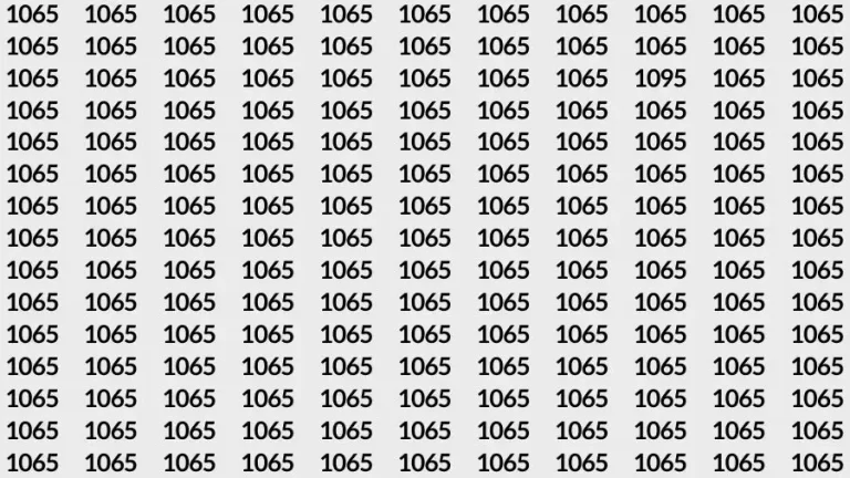 Observation Skill Test: If you have Sharp Eyes Find the Number 1095 among 1065 in 15 Secs