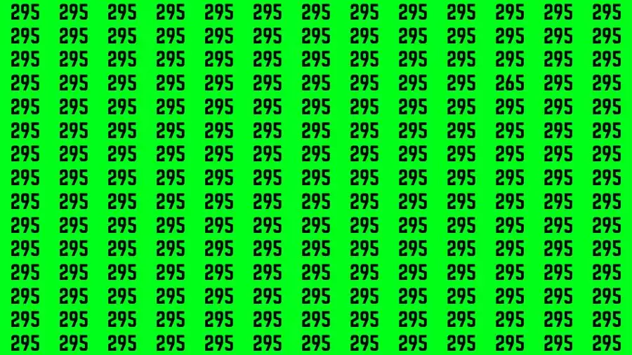 Observation Brain Challenge: If you have Hawk Eyes Find the Number 265 among 295 in 15 Secs