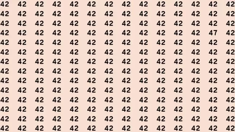 Optical Illusion Brain Challenge: If you have Hawk Eyes Find the Number 47 in 15 Secs