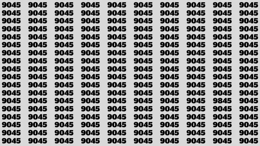 Observation Find it Out: If you have Sharp Eyes Find the number 9845 among 9045 in 20 Secs