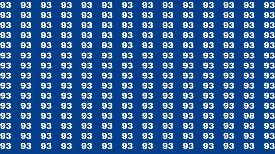 Optical Illusion Brain Test: If you have Sharp Eyes Find the number 98 in 20 Secs