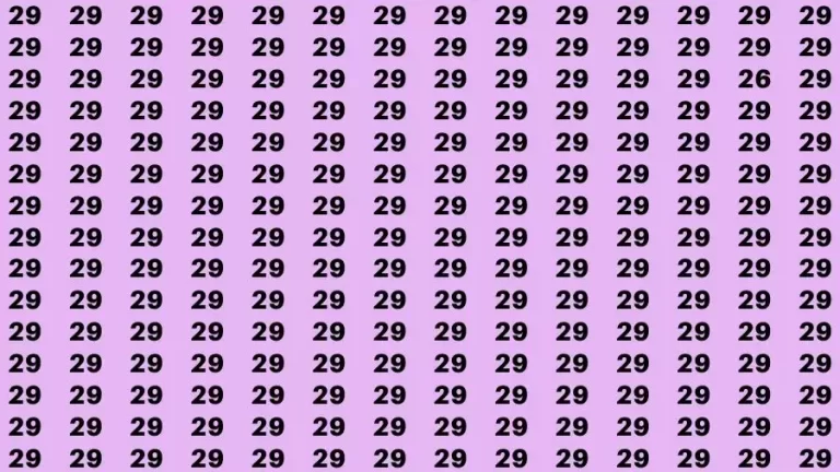 Optical Illusion Brain Challenge: If you have 50/50 Vision Find the number 26 among 29 in 12 Secs