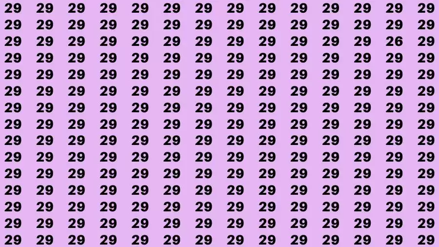 Optical Illusion Brain Challenge: If you have 50/50 Vision Find the number 26 among 29 in 12 Secs