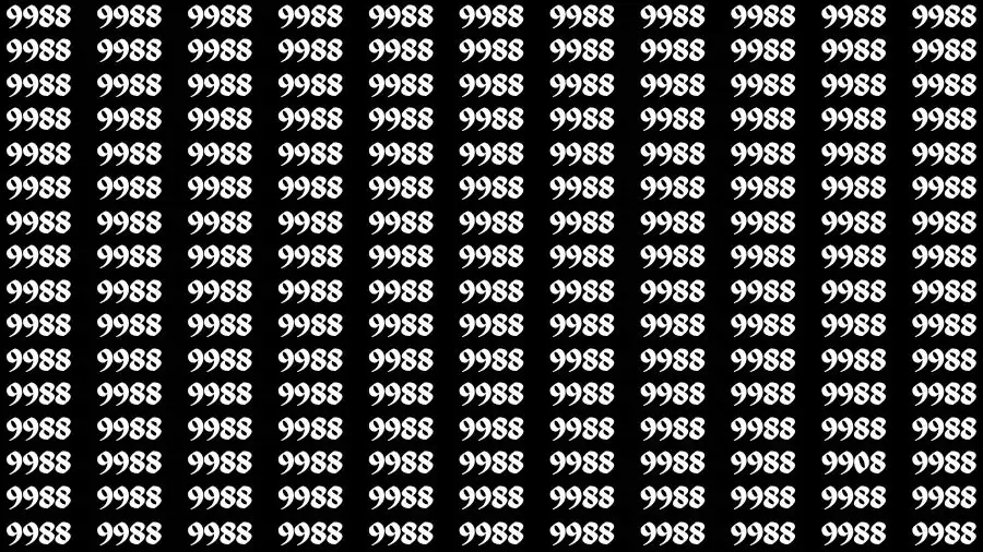 Observation Find it Out: If you have Sharp Eyes Find the number 9908 in 20 Secs