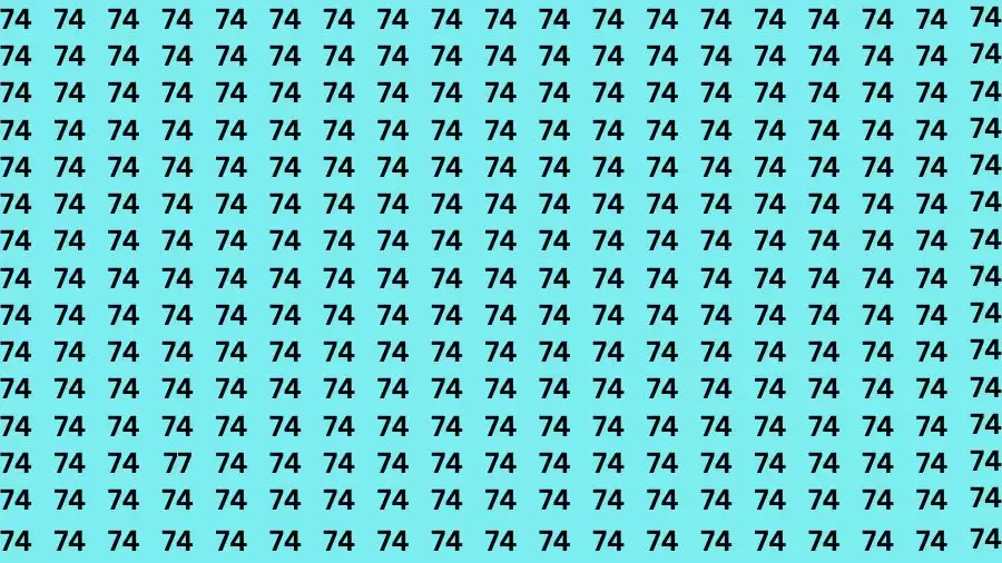 Observation Skill Test: If you have Sharp Eyes Find the Number 77 among 74 in 15 Secs