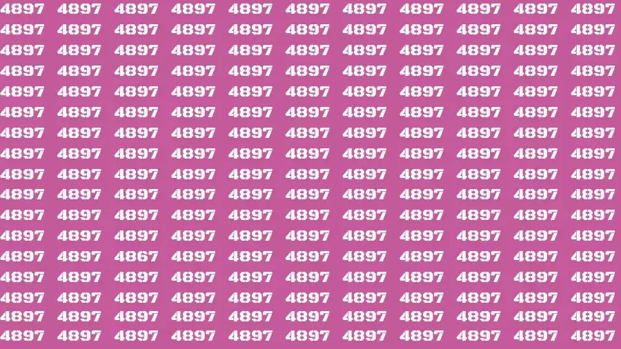 Observation Brain Test: If you have 50/50 Vision Find the Number 4867 among 4897 in 15 Secs