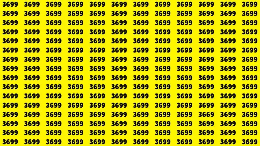 Observation Find it Out: If you have Sharp Eyes Find the number 3669 among 3699 in 20 Secs