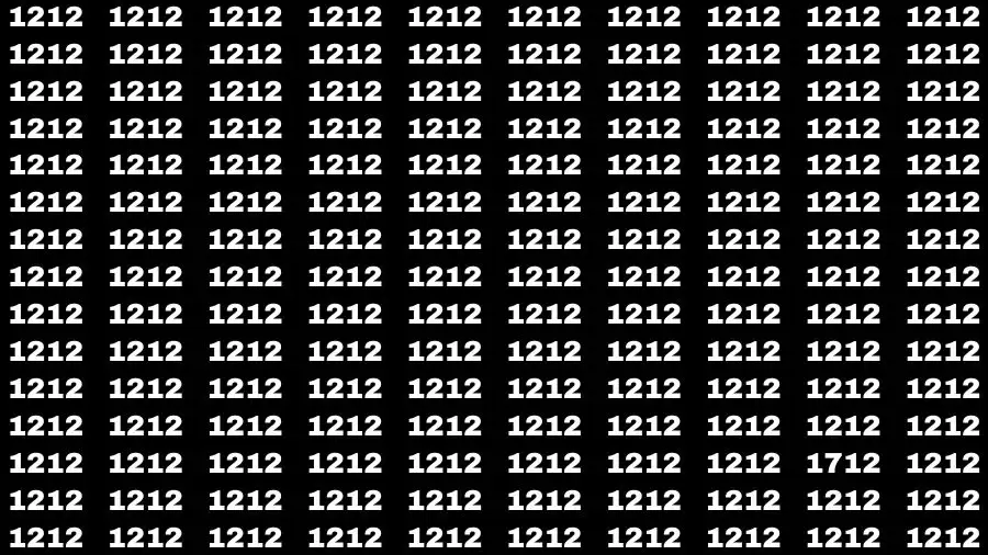 Observation Brain Challenge: If you have Hawk Eyes Find the Number 1712 among 1212 in 15 Secs