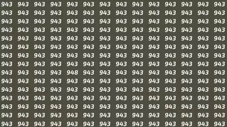 Optical Illusion Brain Test: If you have 50/50 Vision Find the number 948 among 943 in 10 Seconds?