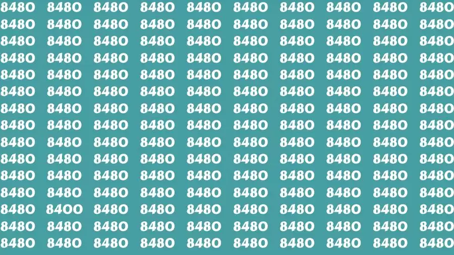 Brain Test: If you have Eagle Eyes Find the Number 8400 among 8480 in 15 Secs