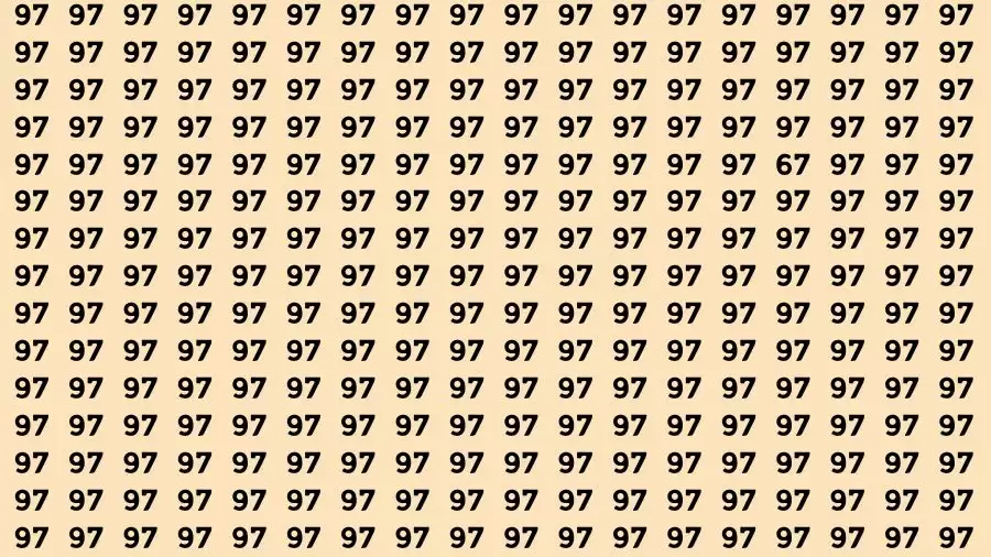 Optical Illusion Brain Challenge: If you have Hawk Eyes Find the Number 67 among 97 in 15 Secs